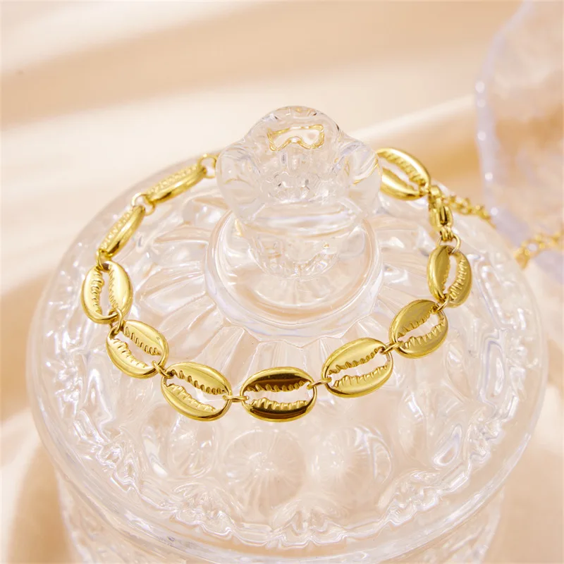 Fashion Metal Punk Style Conch Shell Bracelet Personalized Creative Waterproof Stainless Steel Bracelet Fashion Jewelry