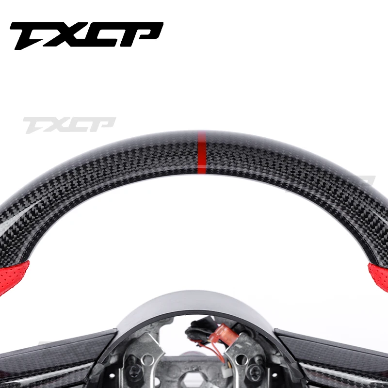 Carbon Fiber Steering Wheel Fit For Ford Mustang GT GT 5.0 S550 GT500 Shelby EcoBoost LED Mustang Steering Wheel