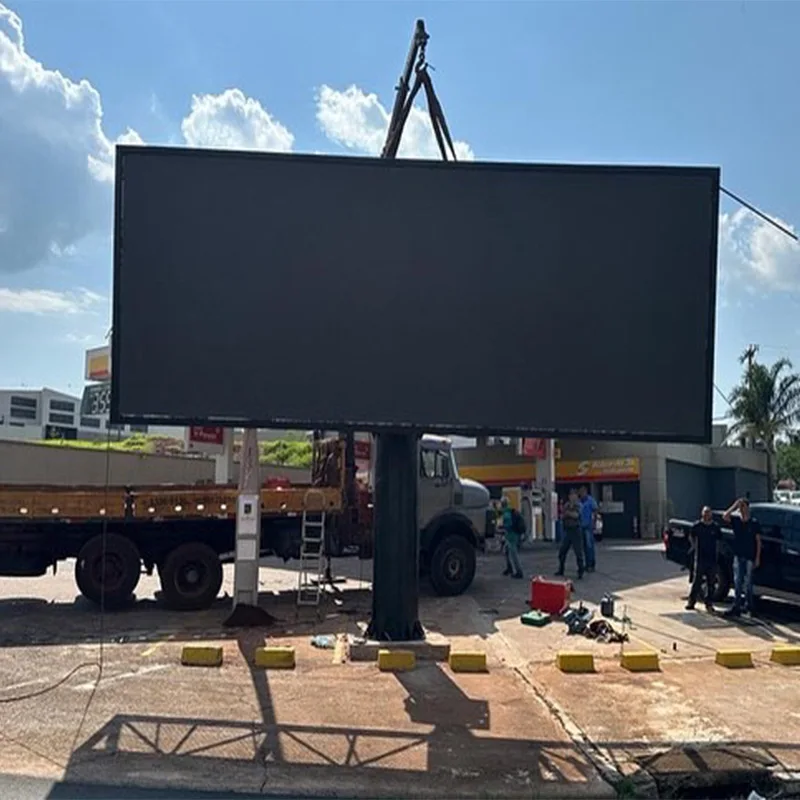 Yake Giant Outdoor Electronic Signs Double Sided Billboard Steel Structure External Outdoor Led Digital Signage Display Screens