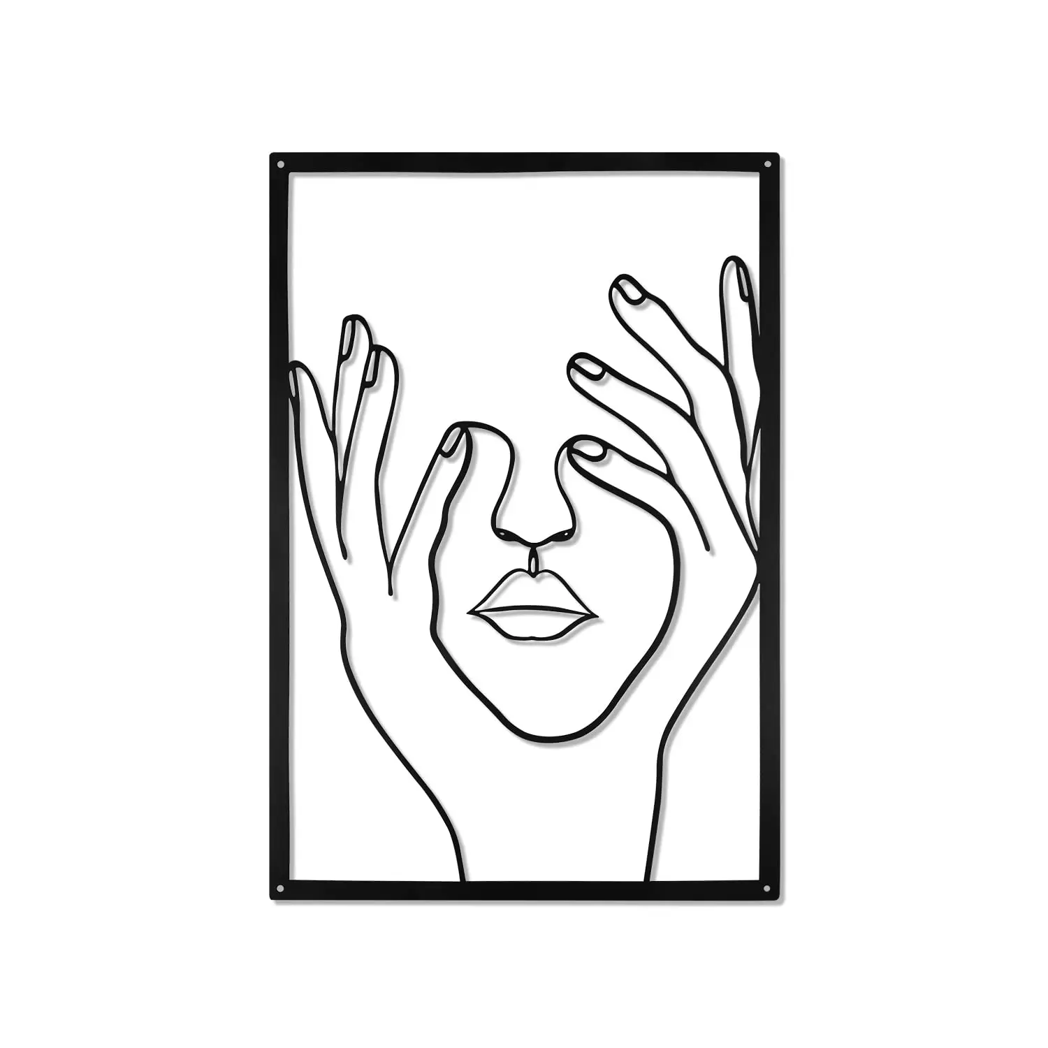 Diy Metal Woman Face Shape Wall Art Decor Minimalist Female Body Wire Art Decor Abstract Hanging Wall