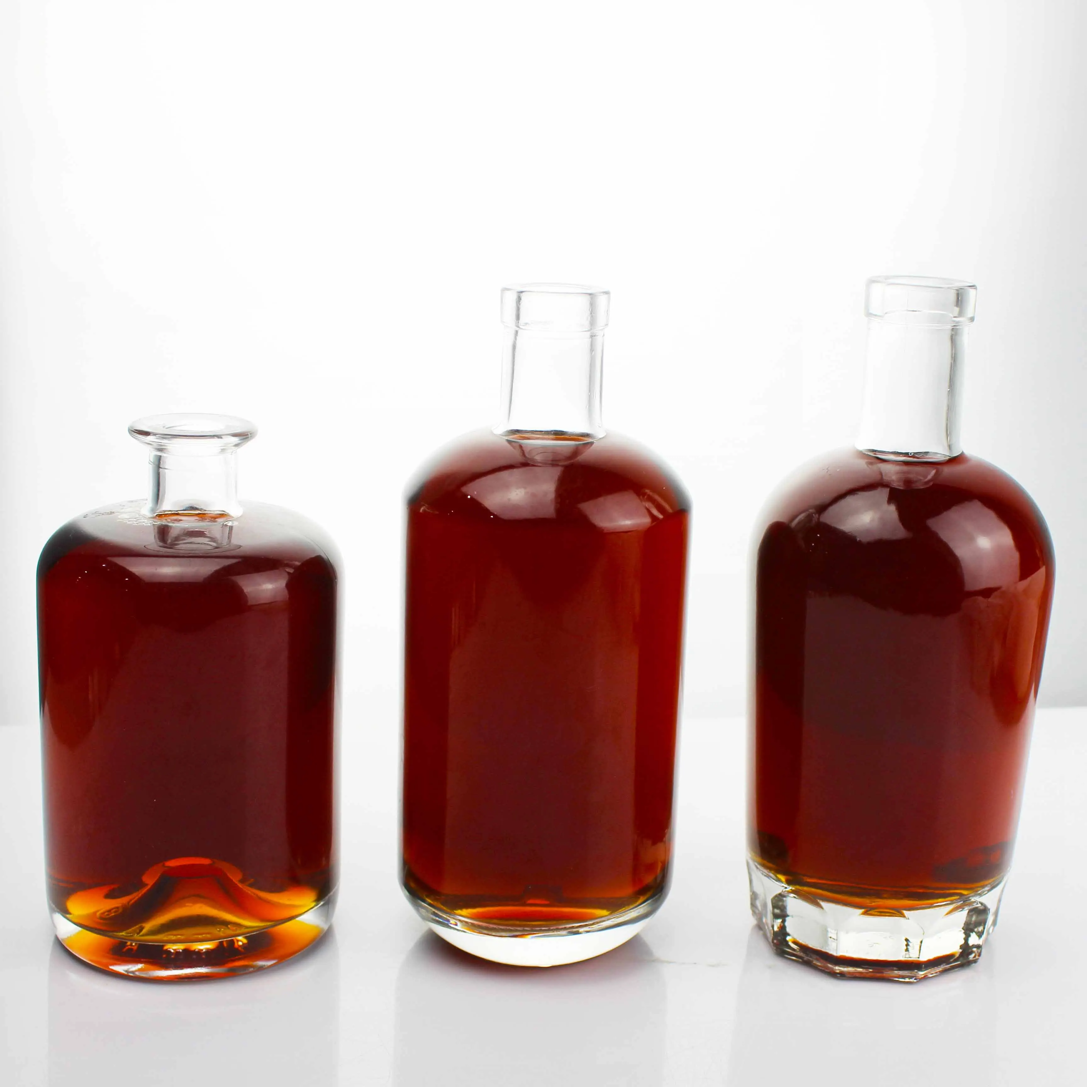 Custom Cheap Price 50ml 700ml Glass Bottle For Liquor Gin Vodka Rum Wine Spirits Brandy Beverage