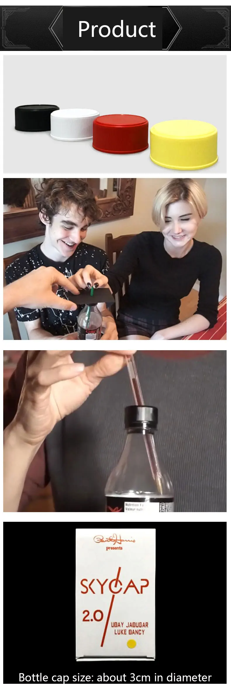 Hot New Straws To Wear Bottle Caps Magic Tricks Funny Prank Gifts Interactive  Props That Can Be Checked Through The Stree