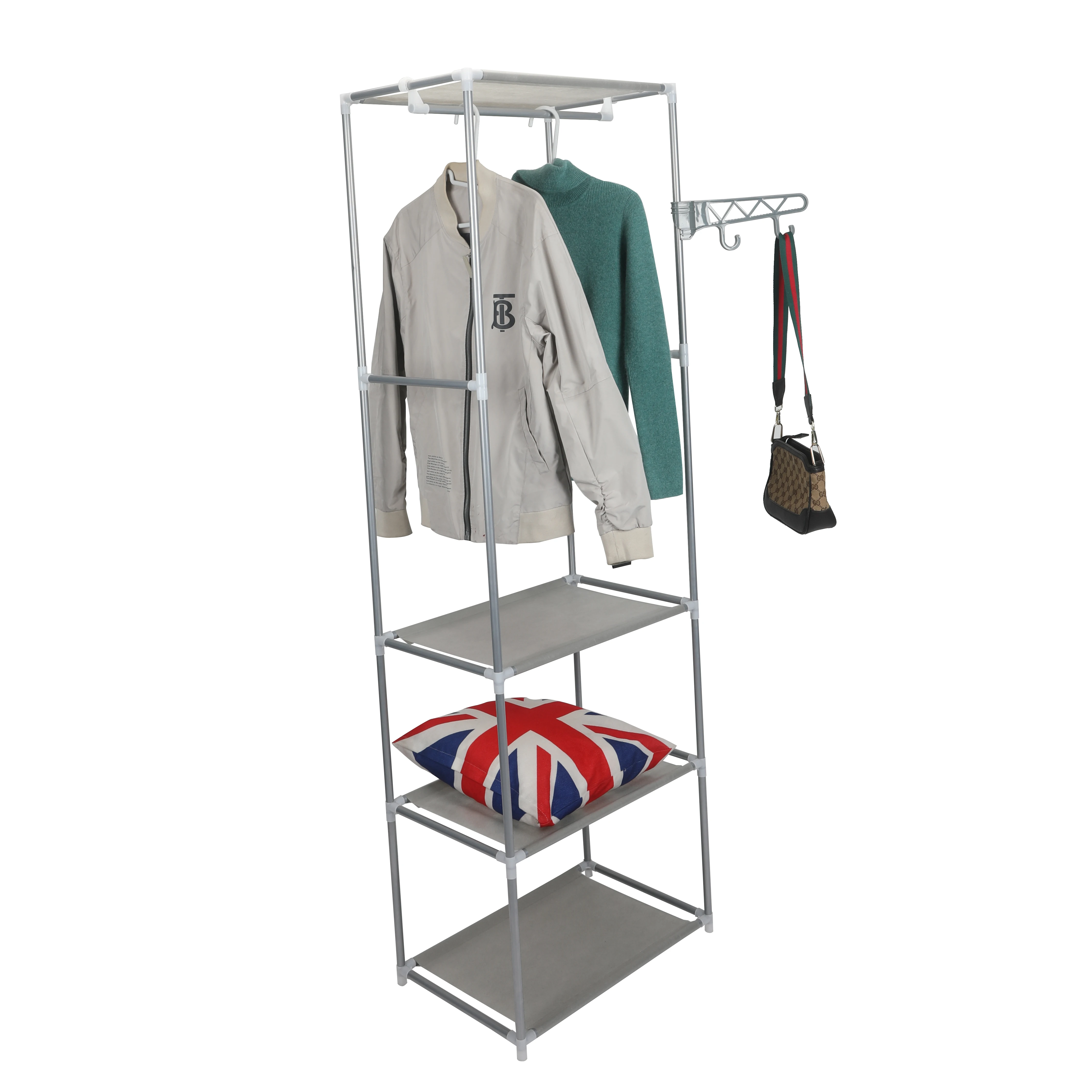 Waterproof Large Storage Modern Design Armoire Wardrobe Cabinet Cloth Metal Wire Rack For Bedroom