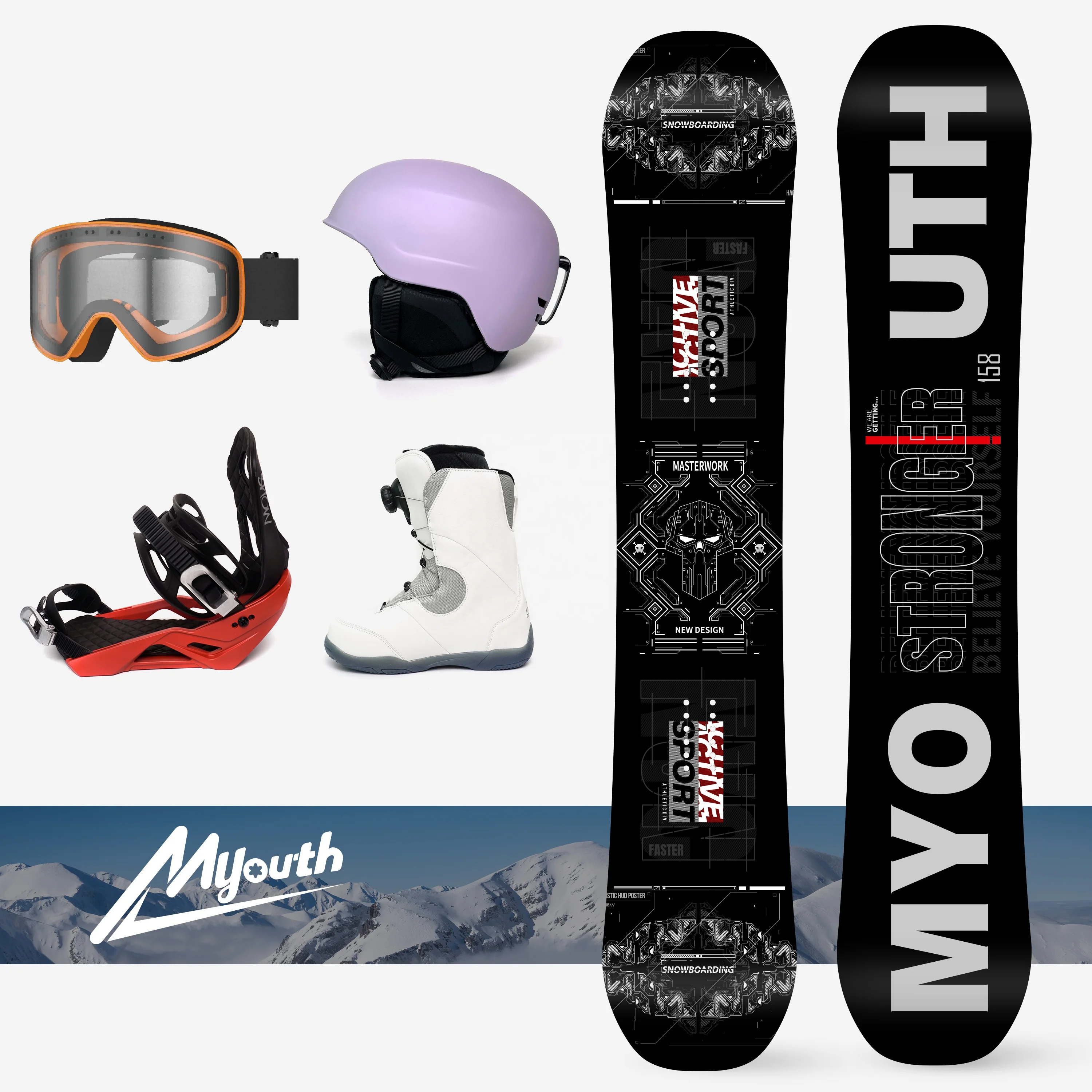 MYOUTH Retail OEM Wholesale Factory Price Step On Waterproof 3d Snowboard