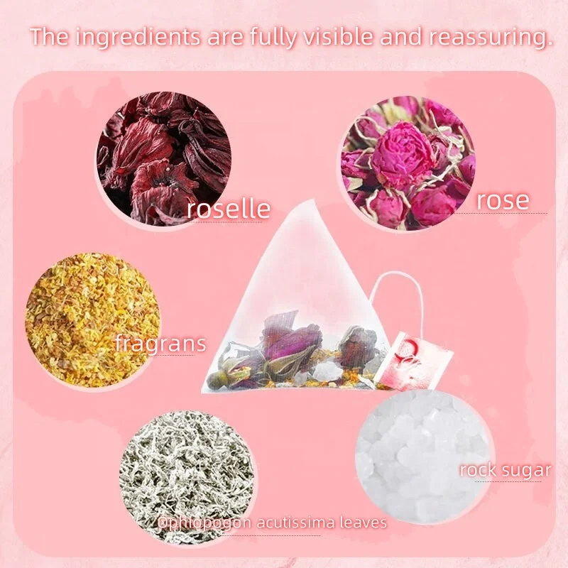 Duoyue individual packing 12 bags No additives dried rose Luoshen Flower Tea fragrans osmanthus Rose roselle scented tea bag