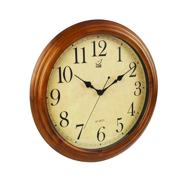 Retro antique wall clock Roman style wooden frame wall clock