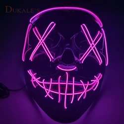 2021 Hot Halloween Led Mask Purge Neon Mask Election Mascara Costume Dj Party Light Up El Masks Glow Dark Punk Fashion Cosplay