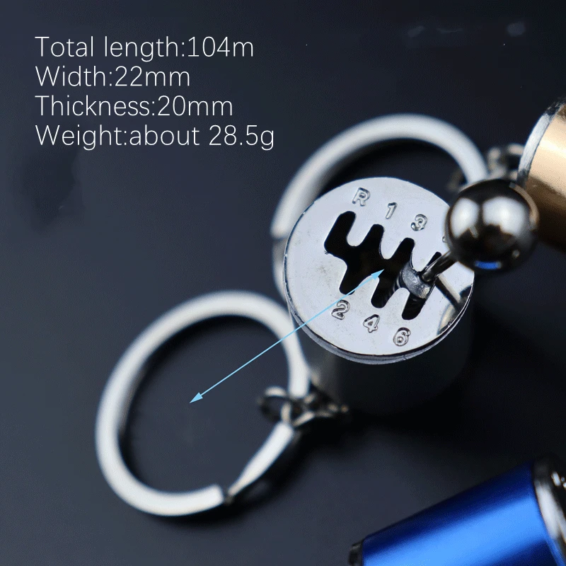 5 Colors Wholesale Car Shifter Keyring Metal Gear Box Shifter Keychain 6-Speed Manual Transmission Gear Shift Key Ring Key Chain