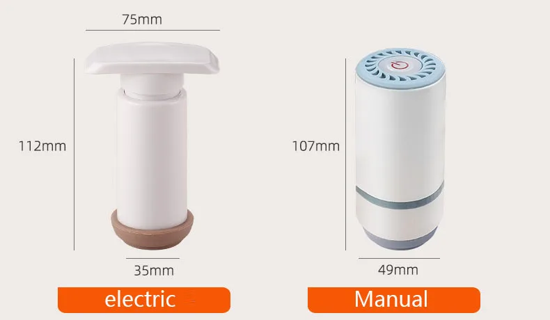 Foldable Household Handheld Vacuum Sealing Machine Electric/Manual Pump Universal Model for Food Preservation Clothing Bathroom