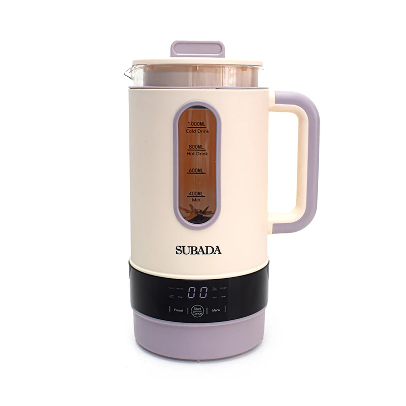 New Arrival Visible Blender Portable Nuts Almonds/Soybean/Oats/Rice Milk Maker Non-Dairy Vegan Milk Machine 1L