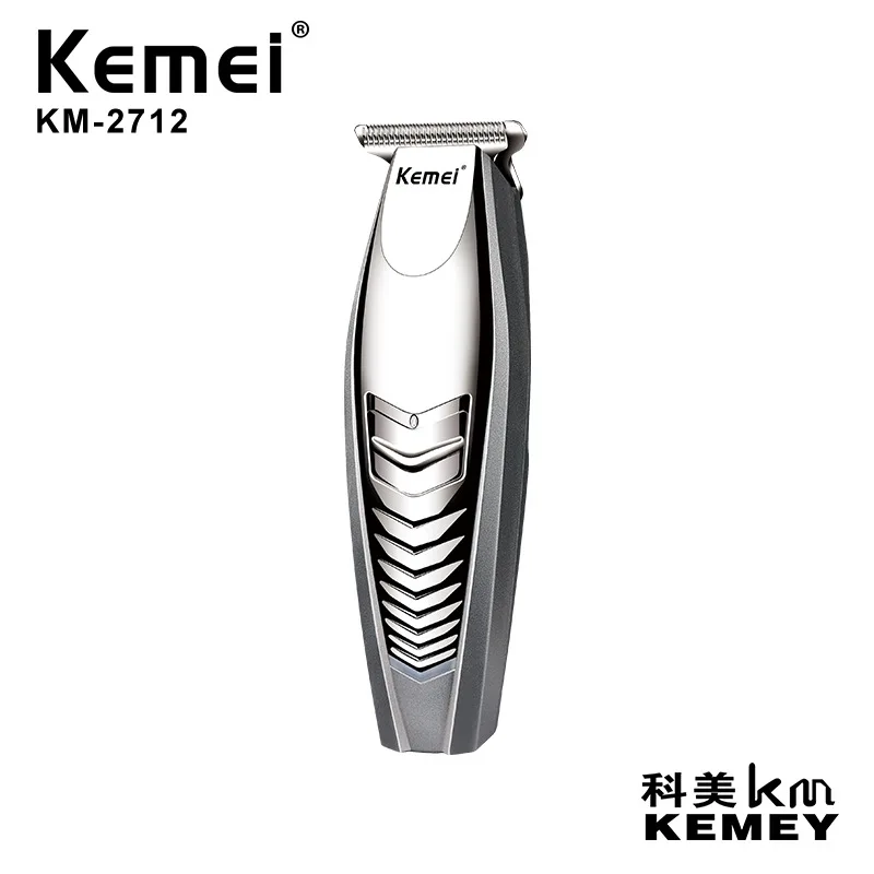 
Kemei electric hair clipper R type obtuse angle stainless steel blade with USB charging port silver hair clipper KM-2712 