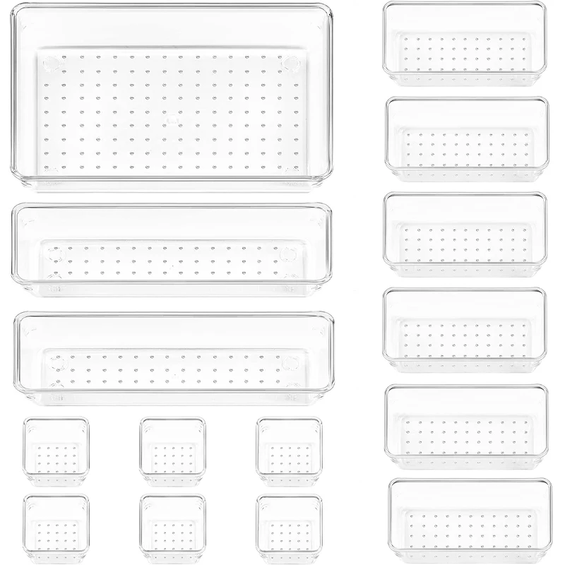 Clear Plastic Bedroom Makeup Mini Drawer Storage Bins Kichen Acrylic Drawers Organizer