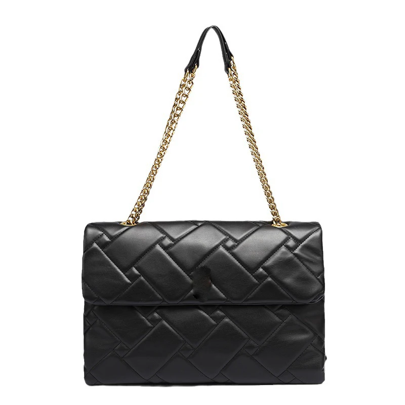 Custom Logo Big Chain Flap Bag Vegan Leather Handbags Work Tote Crossbody Bag Women Purses