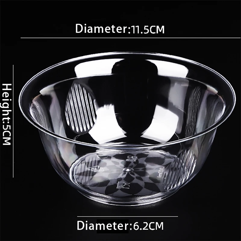 Customizable Hot Sale Eco-Friendly Round Transparent PS Disposable Bowl Set
