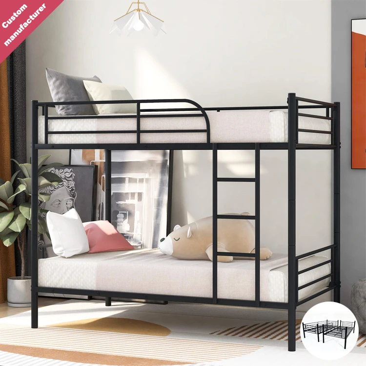 Junqi Factory Wholesale School Dormitory Apartment Bunk Bed Kids Metal Bunk Beds Children Bunk Bed