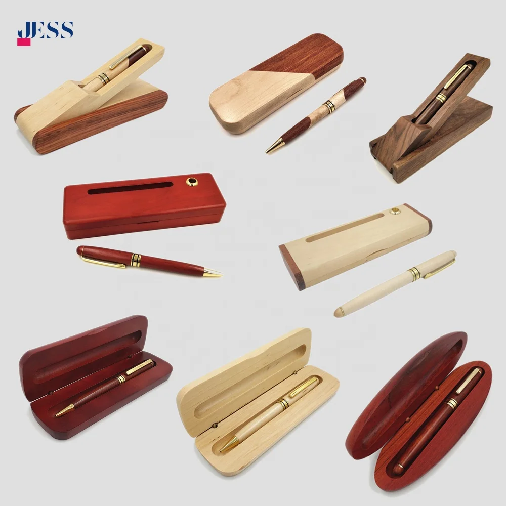 Custom Engraved Logo Luxury Wooden Pen with Box Wooden Pen Case Eco-friendly Gift Wooden Pen Set