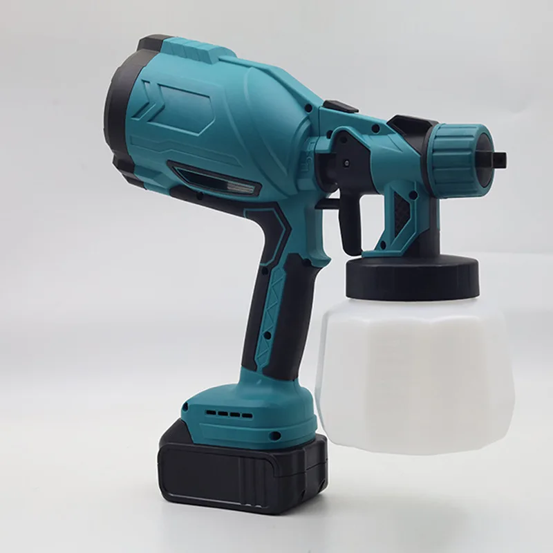 18V Battery HVLP Paint Sprayer Cordless 1000ML High Power Auto Furniture Steel Coating Airbrush Electric Spray Gun Pump