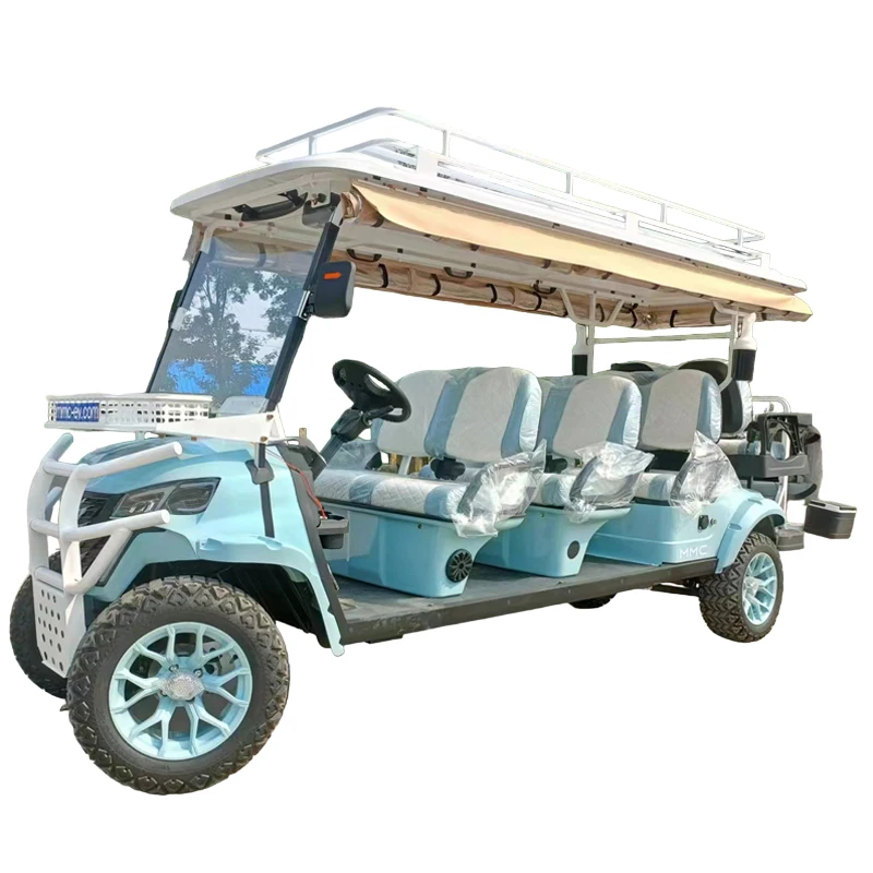 CE Certified 8 Seater 48/60/72V Solar Panel Trolley Sightseeing Car Golf Kart Electric Golf Cart
