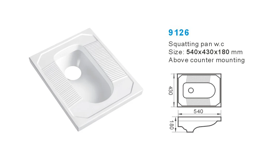 Chaozhou Sanitary Ware porcelain Public squatting toilets wc ceramic White toilet pan