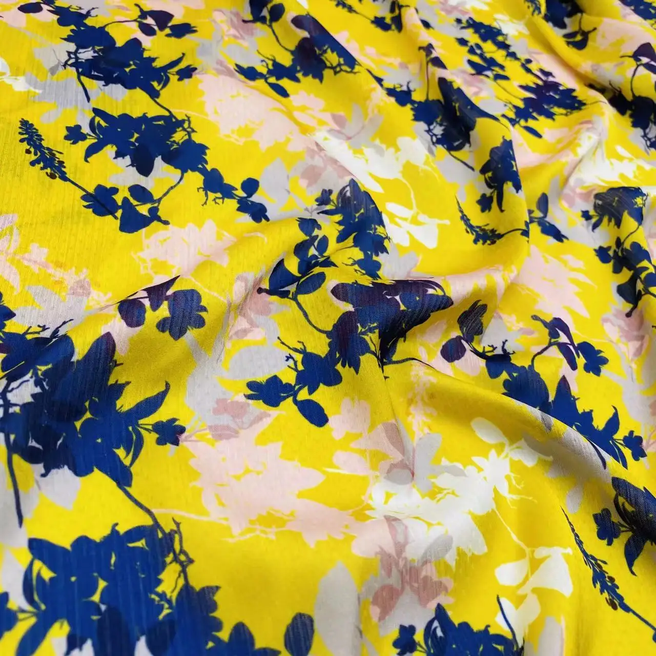 wholesale beautiful dobby jacquard crepe satin chiffon with  floral print chiffon fabric FOR DRESS