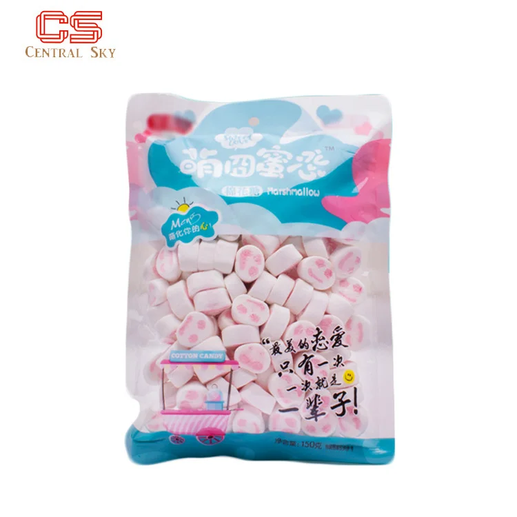 Colorful sweets candy soft Confectionery Various Shape Mix Flavors candy sweet fruit marshmallow with bag packing