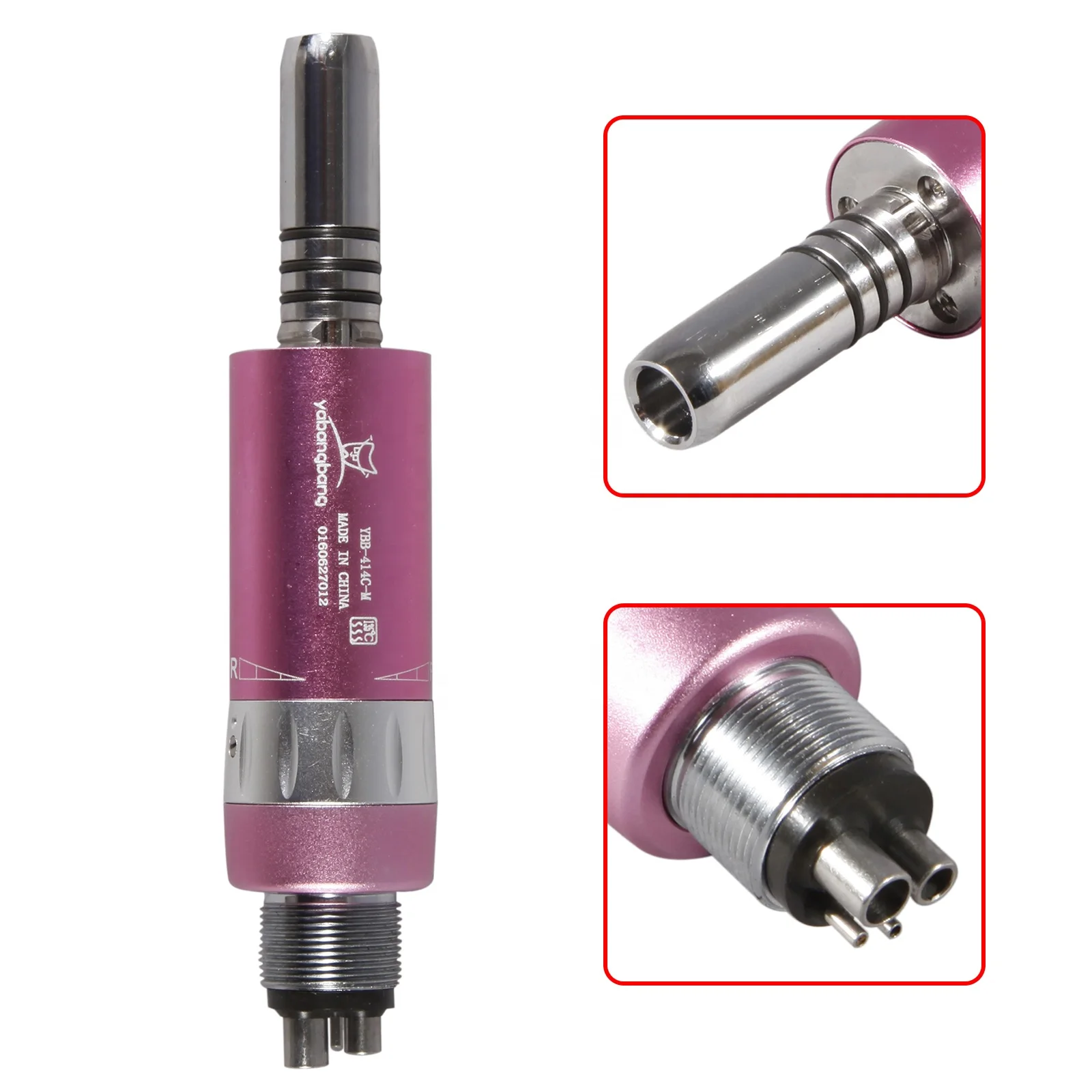 Hot Sale! Dental 1:1 Inner Water Spray Air Motor Low Speed E-type Handpiece 4 Hole Pink For N-S-K YH4