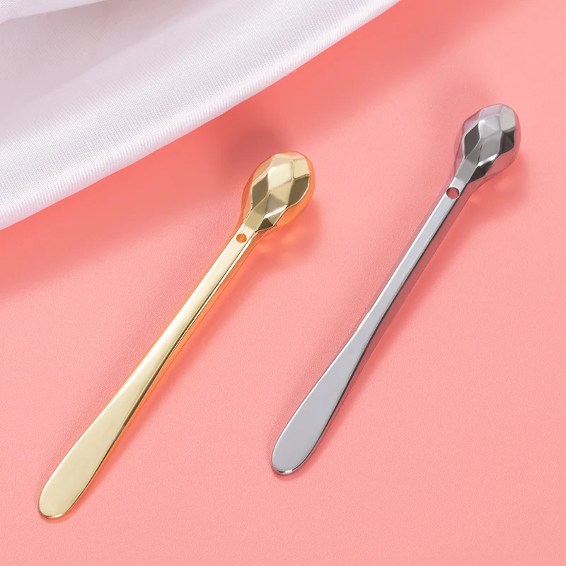 Custom Logo Makeup Face Spoon Gold Metal Eye Cream Applicator Facial Massage Cosmetic Spatula