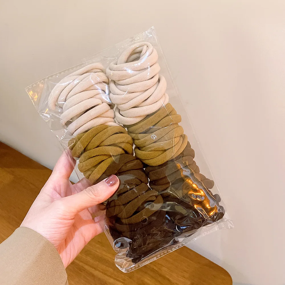 4.5cm Seamless Colorful Black Elastic Hair Ties Headband Hair Rubber Band For Thick Curly Hair Accessories