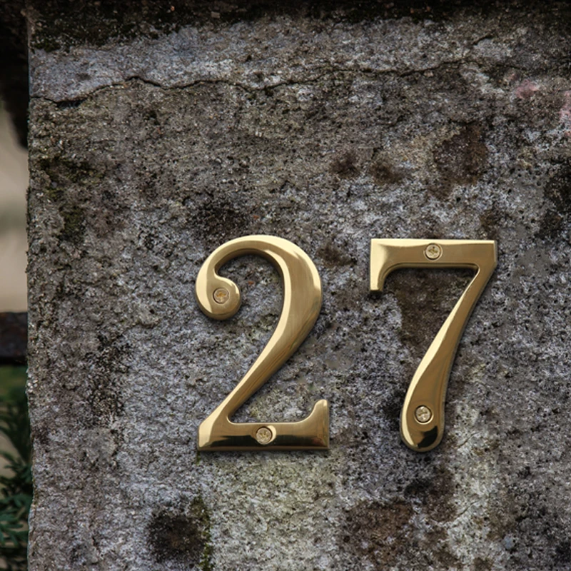 4 inch. 10cm Solid Brass Letters Modern House Number door numbers Mailbox numbers