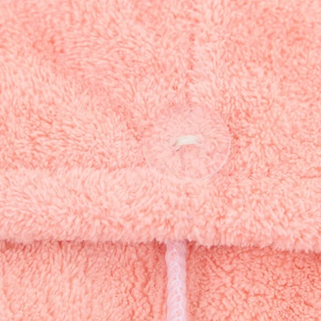 Double layer pink color microfiber fabric hair drying towel turban for salon