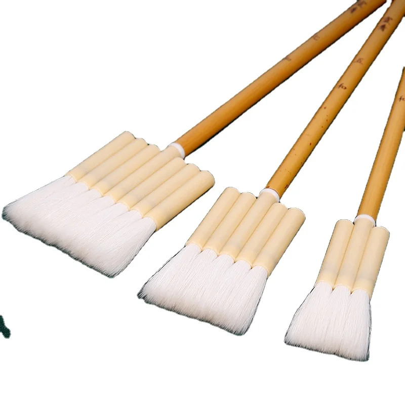 2024 Hot Sale Chinese Medium size  bamboo Handlegoat Hair And Flat Tip Sumi Paint Brush For Art Painting