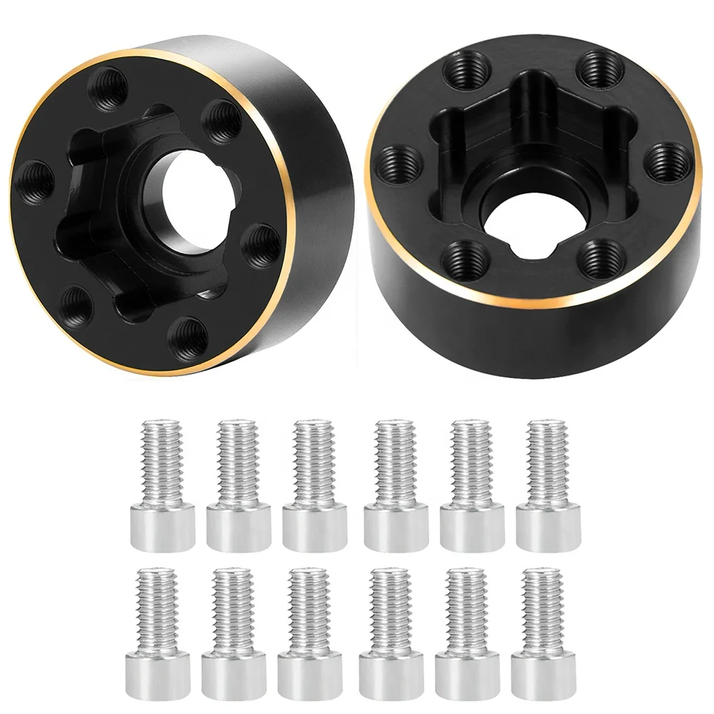 Super 6/9/12mm Wheel Hub Hex Adapter Brass Counterweight for 1.9inch Wheels Rims 1/10 RC  Car Axial SCX10 TRX4 TRX6 Spare Parts