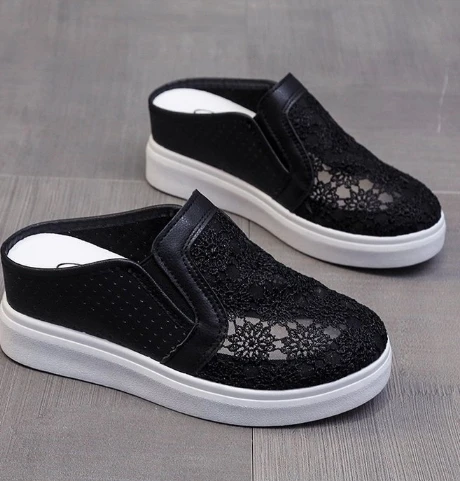 New wedge slippers ladies summer fashion outside wear thick bottom muffin inside increase mesh breathable flip-flops women