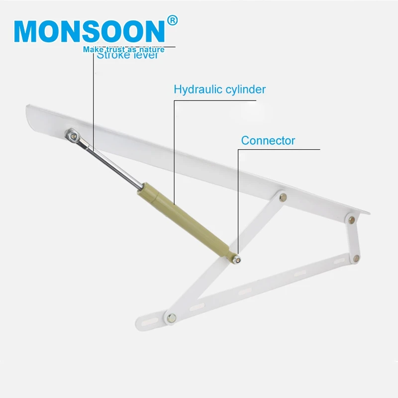 furniture adjustable sofa bed hinge gas damper spring lift hydraulic gas strut stay buffer cabinet Hydraulic Bed Lift