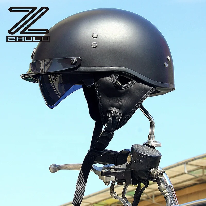 New Fashion Style Classic Vintage Racing Motorcycle Helmet ABS material America DOT Certificated Half Face Motorbike Helmets