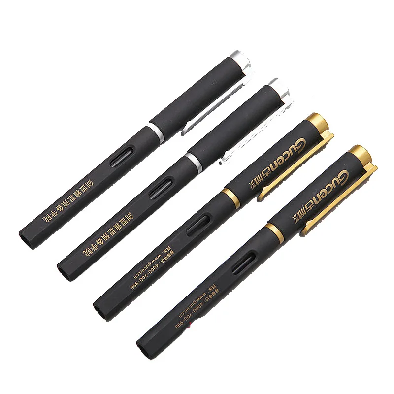 Business Advertising Ballpoint Pen Custom Logo Water Based Black Gel Pen Signature Carbon Pen