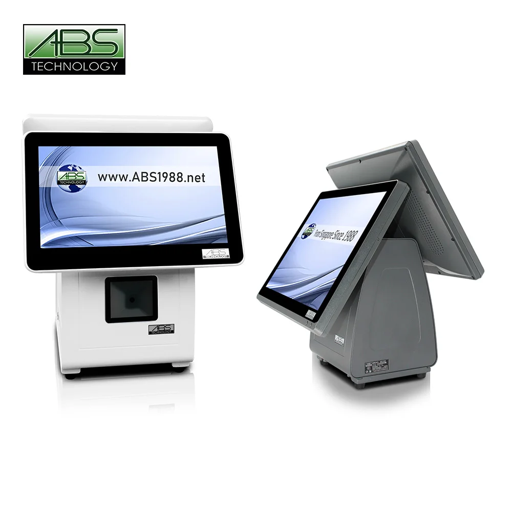 POS-система с двойным экраном 15 6 + 11 дюйма кассовый аппарат «Все в одном» Windows POS-терминалом для