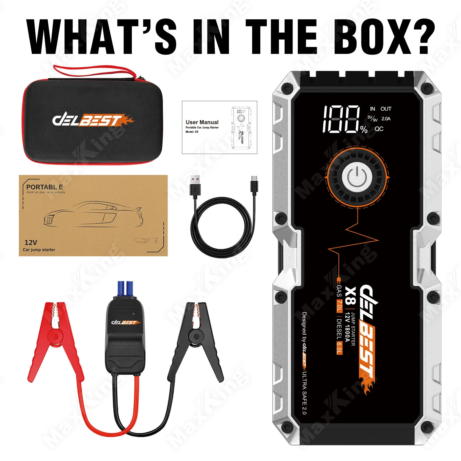 12V  Panic Buying 20800mAh 900A/1800A  emergency multi-function  portable  car jump  portable jumper starter