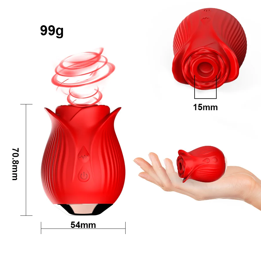 Rose Shaped Sex Stimulator For Women Mini Clitoral Vibrator Stimulator With 12 Kinds Of Sucker Rose Sex Toy for Women