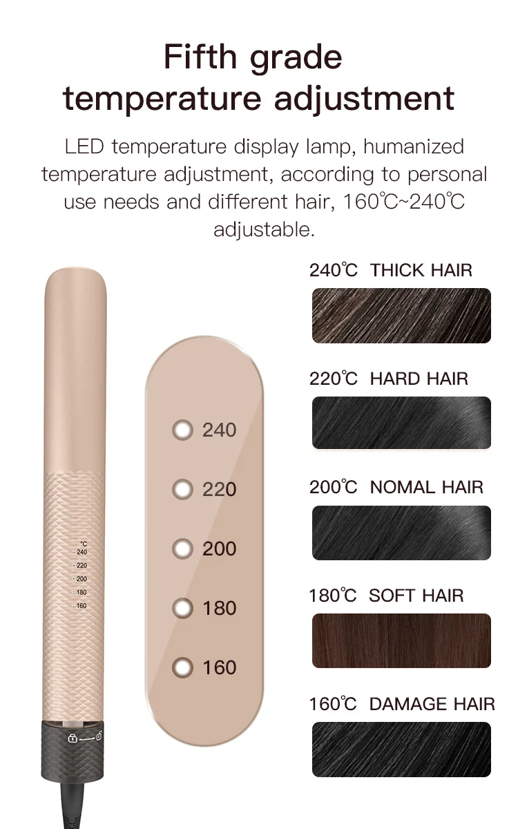 Bidisco Professional Manufactures Hair Straightener LCD Display Salon Titanium Hair Straightener Private Label Flat Iron