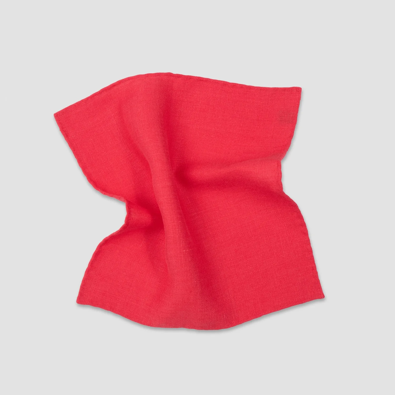 Deluxe Handcrafted Coral Linen Pocket Square - Italian Luxury - Solid Color Sophistication - Customizable