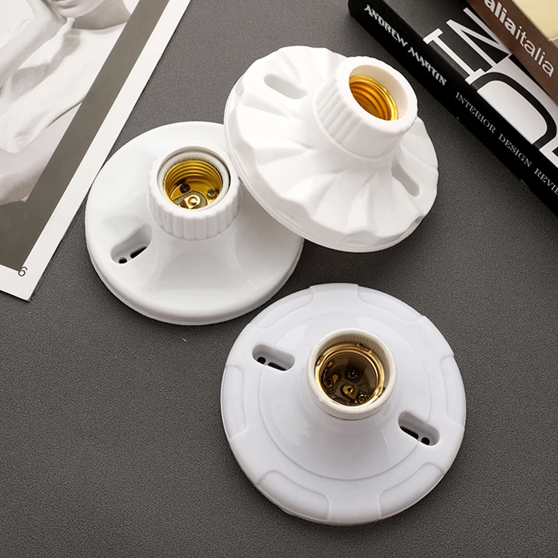 Wholesale E27 Plastic Ceramics Lamp Holder Edison Bulb Holder Screw Lamp Socket Led Lighting Accessories B22 Lamp Holder