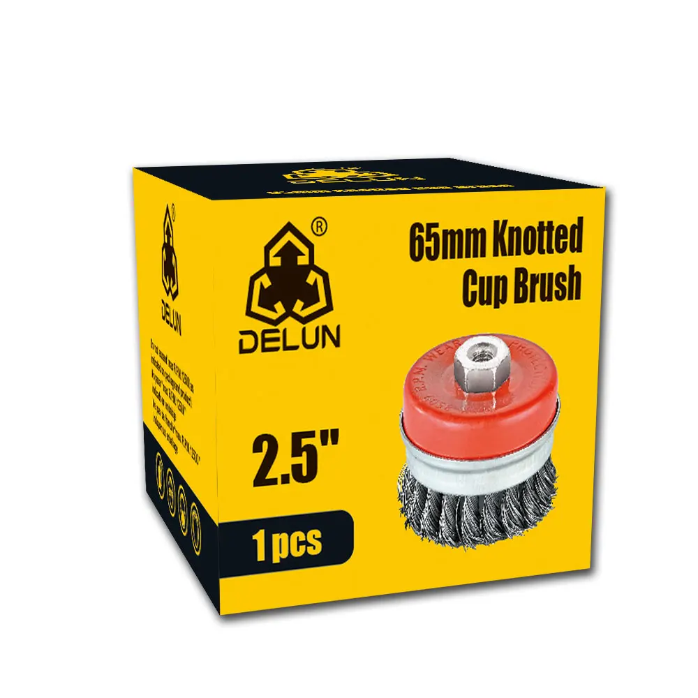 DELUN 36 Years Factory China Manufactures Professional Competitive Good Price 5 Inch 125 mm Best Quality Twisted Wire Cup Brush