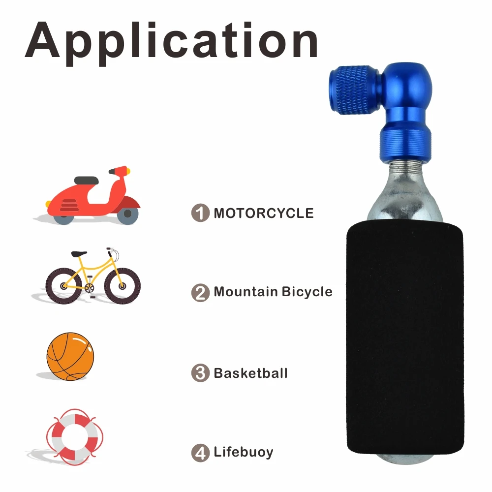 Bike Tire Inflation Schrader and Presta Compatible CO2 Cartridge Inflator