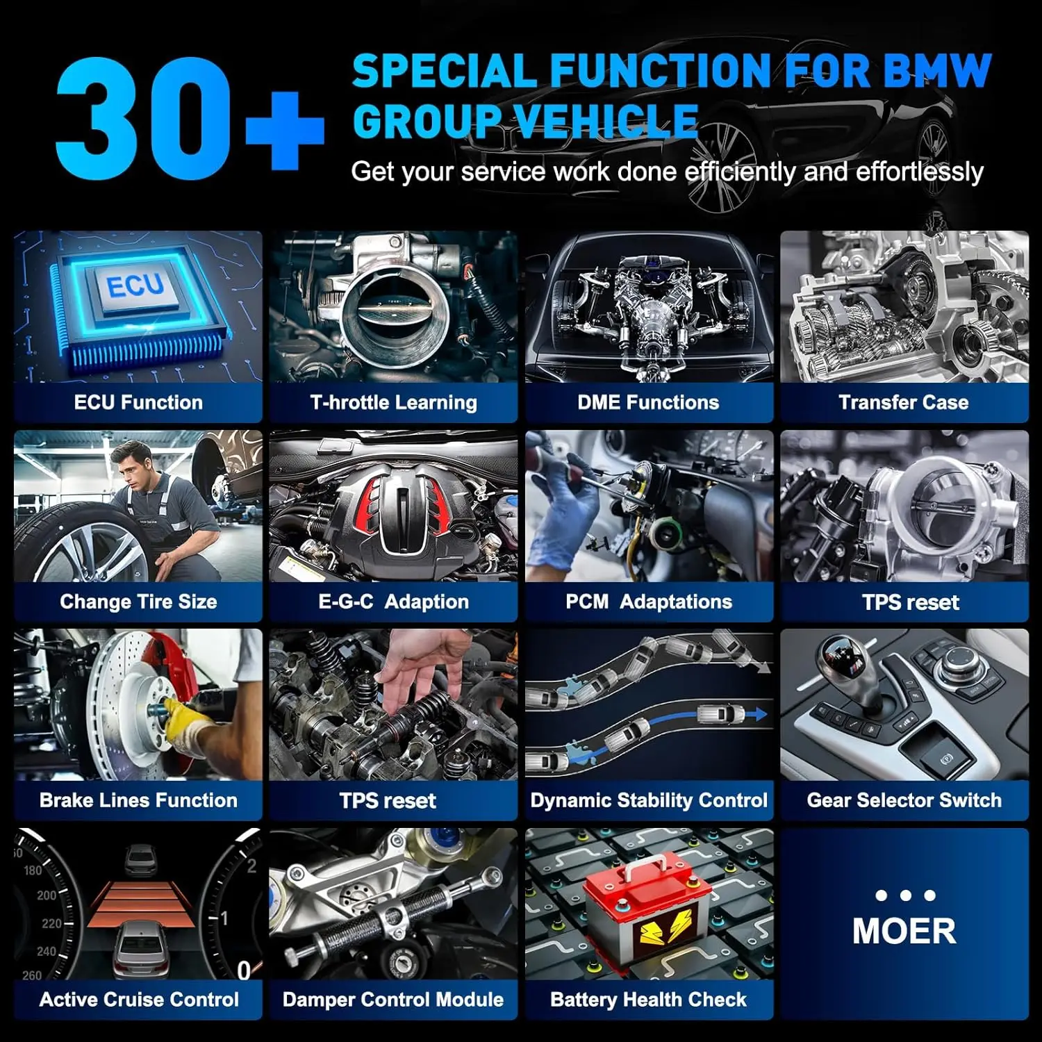 SC530 ABS SRS Airbag EPB Oil Battery Reset Transmission All System Scan Tool Diagnostic Car Scanner OBD2 Scanner Code Reader