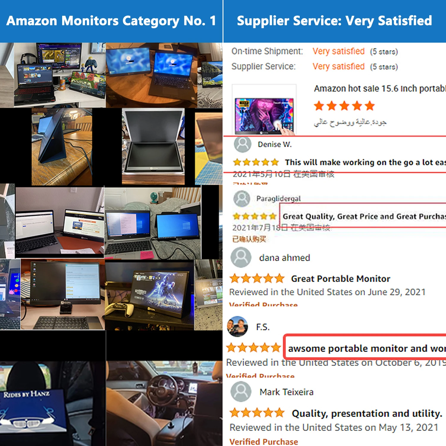 2023 New 15.6 Inch USB C Oled Mobile Dual Triple Extended Arzopa Monitor Laptop Portable Screen for PS4 PS5