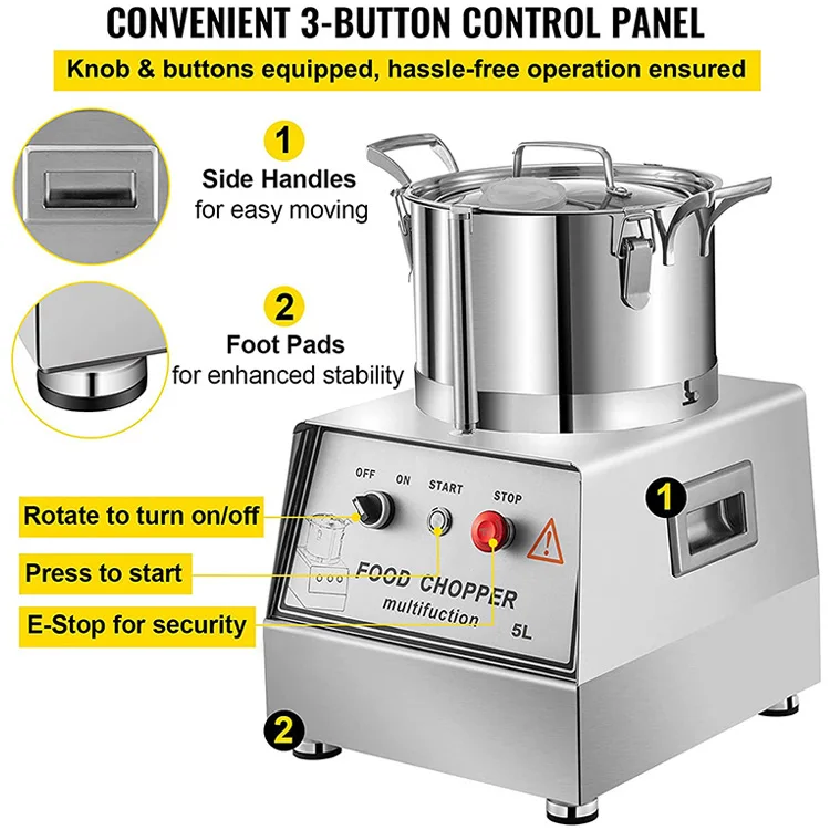 Good quality commercial food processor stainless steel chopper Vegetable meat Grinder mincer 5L 10L 7L 15L