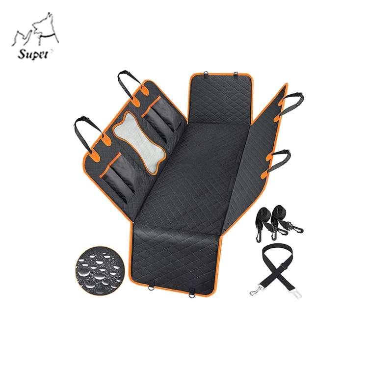 Pet Waterproof Water Resistant Extra Durable YKK Zipper Hammock Dog Car Seat Cover For Back Seat With Window