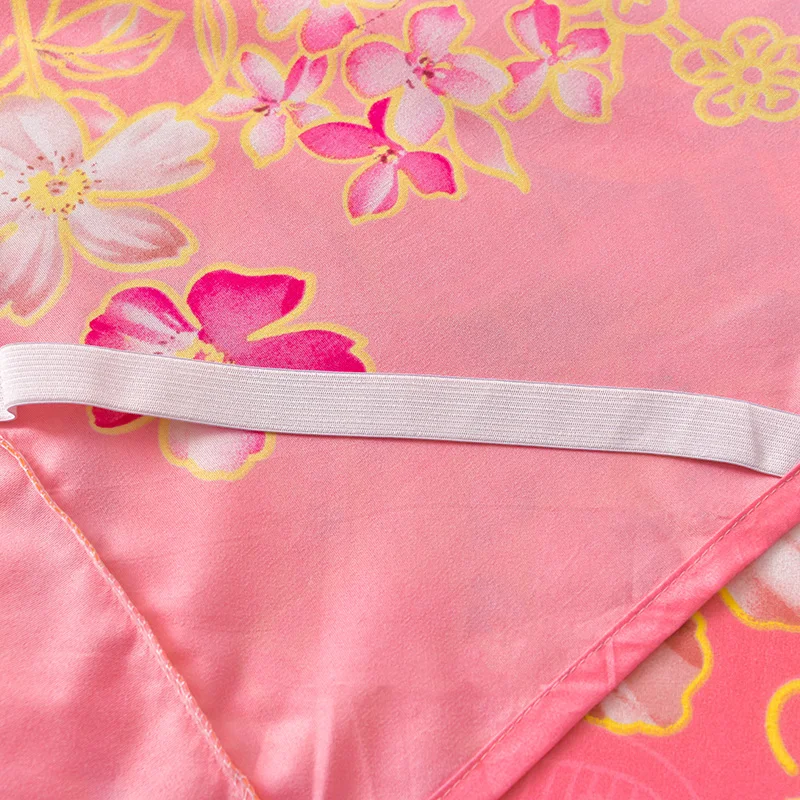 American Style Pink princess wedding red flower nature eco-friendly thin Bed Skirts bed sheet