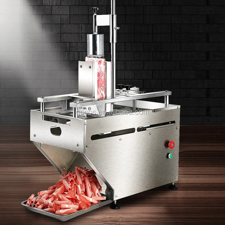 High Efficiency Frozen Pork Belly Meat Slicer / Commercial Mutton Roll Cutting Machine/ Automatic Slicer Frozen Machine